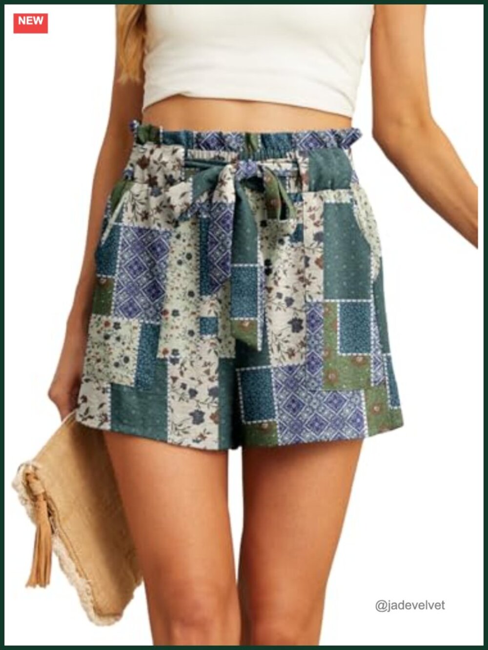 Women's High Rise Polyester Casual Shorts Pockets Tie Knot Summer Skort